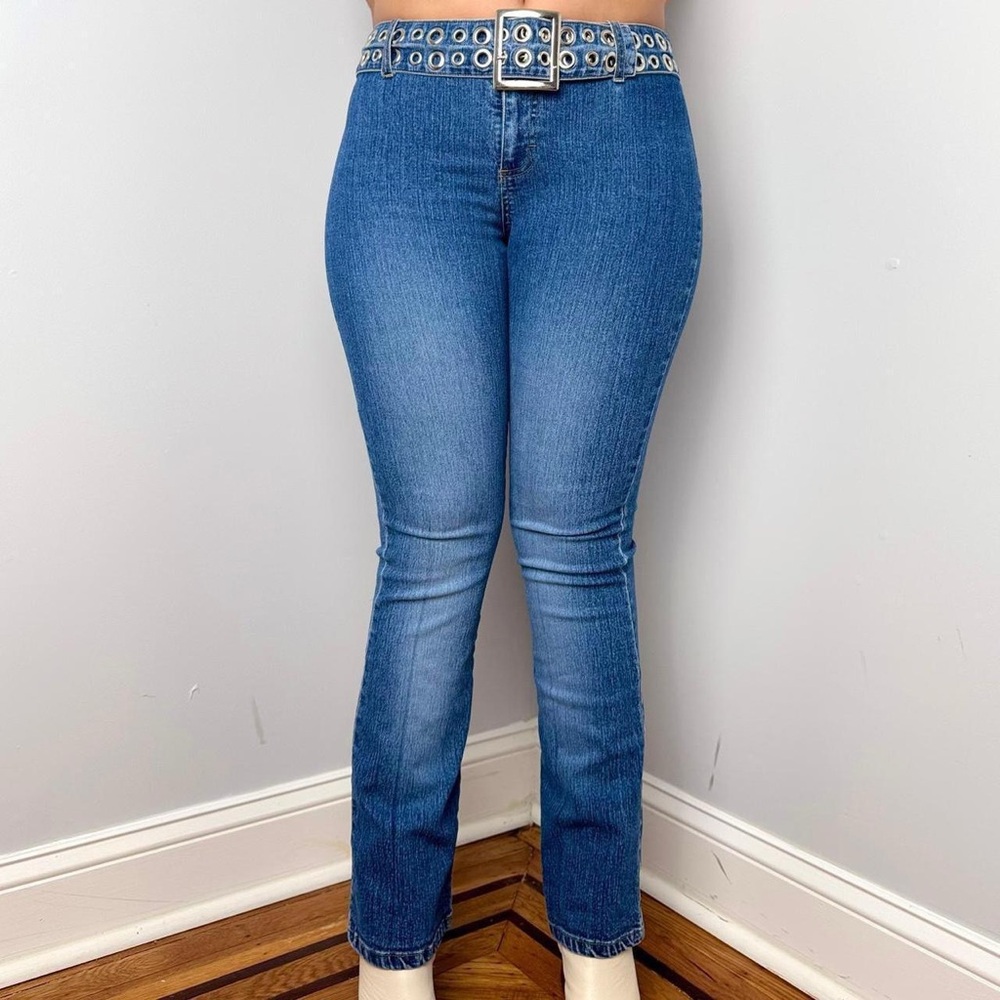 Y2K Mid Rise Belted Jeans